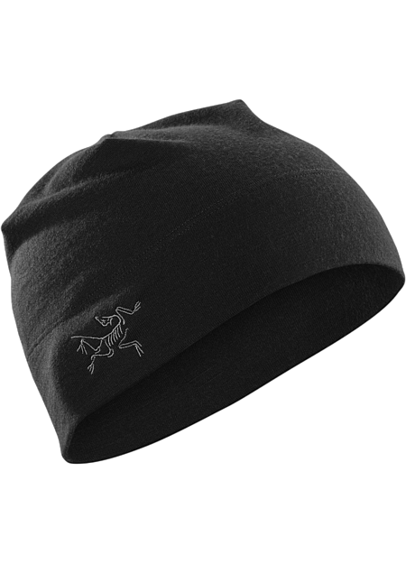 Rho LTW Beanie Merinowollmütze im Beanie-Stil mit doppellagigem Stirnband für zusätzliche Wärme und gesticktem Arc’teryx-Logo an der Seite.