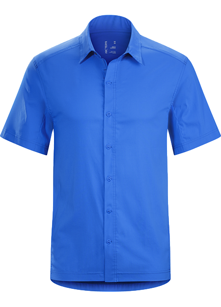 Transept Shirt SS Men's Performance and comfort blend in trim fitting button down cotton/nylon shirt for active travel and urban adventure.