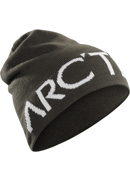 Word Head Long Toque Longer length wool blend reversible toque with a bold Arc'teryx word logo on one side, solid color on the other.