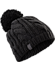 Cable Pom Pom Hat Black/Black