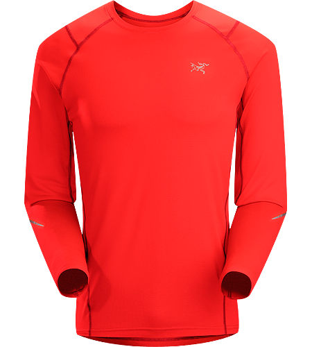 Accelerator ML Homme Chemise technique à manches longues, légère, respirante et qui évacue l'humidité, fabriquée dans un tissu légèrement plus lourd et conçue pour le jogging par temps frais.