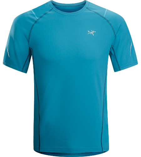Accelerator SS Men's A lightweight, breathable, moisture-wicking, technical short-sleeve shirt constructed with a slightly heavier fabric and designed for running in cool conditions.