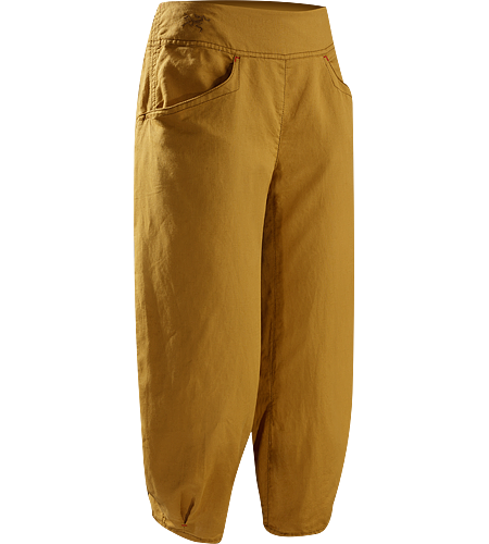 C'esta Capri Women's Lightweight, breathable, relaxed fit cotton/linen capri pants with a wide, comfort waistband and gathered, pleated cuffs. Ideal for casual urban use in hot weather, or while travelling.
