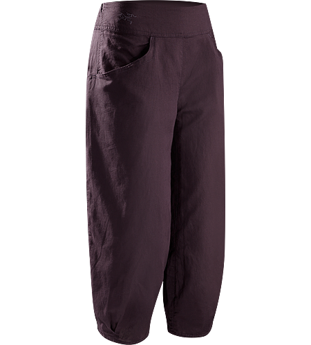 C'esta Capri Women's Lightweight, breathable, relaxed fit cotton/linen capri pants with a wide, comfort waistband and gathered, pleated cuffs. Ideal for casual urban use in hot weather, or while travelling.