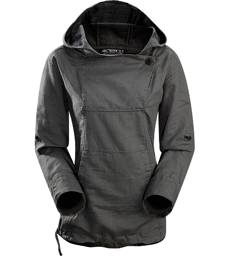 C'esta Hoody Women's Lightweight, breathable cotton/linen hoody with roll up sleeves and an elastic drawcord on the hem.