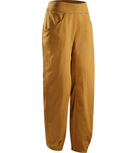 C'esta Pant Women's Lightweight, breathable, relaxed fit cotton/linen pant with a wide, comfort waistband and gathered, pleated cuffs. Ideal for casual urban use in hot weather, or while travelling.