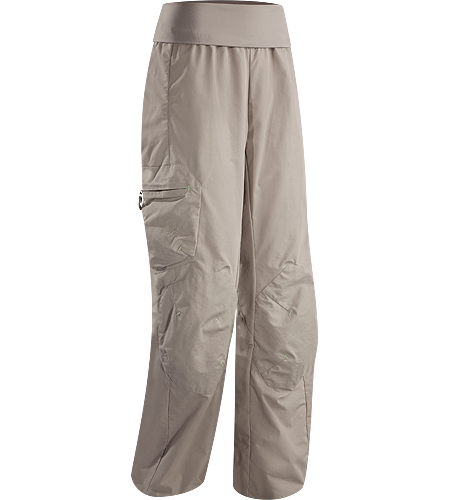 Calyx Pant Women's Lightweight, durable cotton/nylon canvas pant with a stretch-knit foldover waistband that rolls up to fit comfortably under a climbing harness