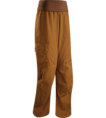 Calyx Pant Women's Lightweight, durable cotton/nylon canvas pant with a stretch-knit foldover waistband that rolls up to fit comfortably under a climbing harness