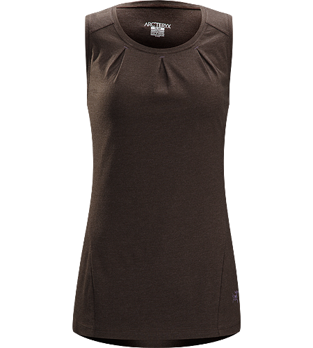 Cassia Sleeveless Women's Trim fit top with pleated bustline detail, wide bra-friendly straps and generous body length.
