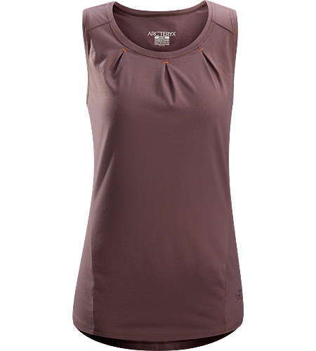 Cassia Sleeveless Women's Trim fit top with pleated bustline detail, wide bra-friendly straps and generous body length.