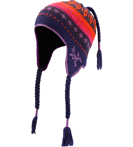 Contrail Toque 100% wool toque with fleece lined earflaps and top braid