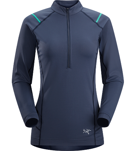 Ensa Zip Neck LS Women's Breathable, moisure wicking, technical long sleeve, zip neck running shirt made with a slightly heavier fabric that is ideal for active use on cooler days.