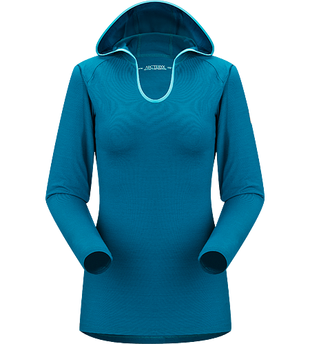 Eon SLW Hoody Women's Lightweight base layer with hood, constructed using Merino Wool to maximize moisture management; Ideal for active use and during extended backcountry trips