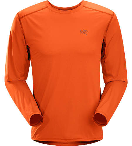 Ether Crew LS Men's Durable, lightweight, moisture-wicking long-sleeved shirt with mesh underarm panels to aid venting.