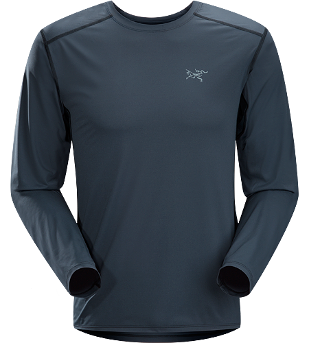 Ether Crew LS Men's Durable, lightweight, moisture-wicking long-sleeved shirt with mesh underarm panels to aid venting.