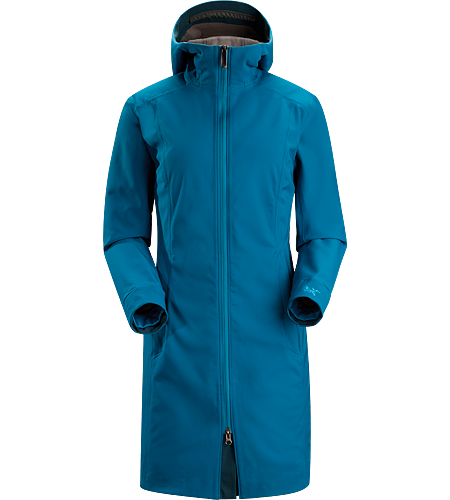 Eyso Jacket Women's Windproof, moisture resistant, three quarter length hooded coat constructed with stretchy WINDSTOPPER textile. Ideal for use from resort to town