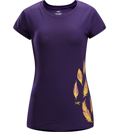 Falling Feathers T-Shirt Women's 100% Cotton, short sleeved T-shirt with illustrated graphic