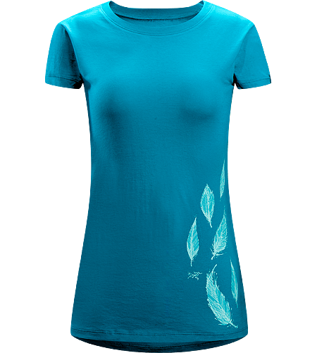 Falling Feathers T-Shirt Women's 100% Cotton, short sleeved T-shirt with illustrated graphic