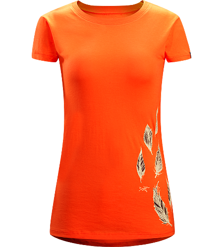 Falling Feathers T-Shirt Women's 100% Cotton, short sleeved T-shirt with illustrated graphic
