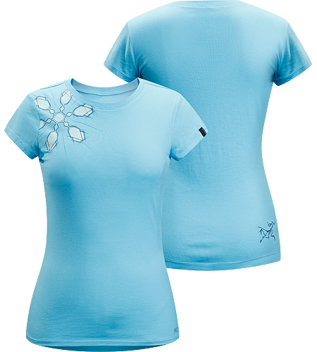 Flake T-Shirt Women's Lightweight, 100% cotton, short-sleeved T-shirt with illustrated snowflake graphic on the front