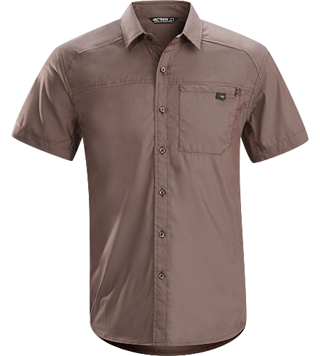 Frontera Shirt SS Men's Lightweight, short-sleeved collared shirt constructed with breathable Cotton textile; ideal for travel in a variety of climates and conditions.
