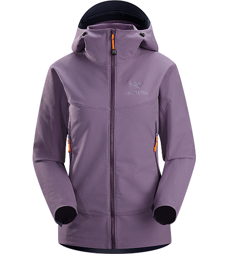 Gamma LT Hoody Women's Durable and breathable, wind and moisture resistant softshell hooded jacket for everyday use.