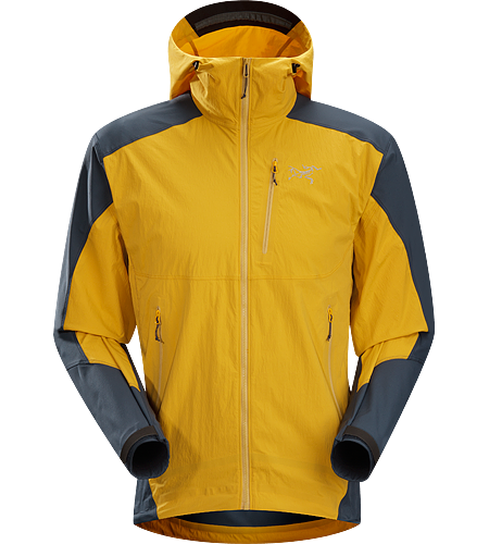Gamma SL Hybrid Hoody Men's Leichte, robuste, wind- und wasserabweisende Kapuzenjacke aus zwei verschieden starken Softshell-Geweben zur Verbesserung der Bewegungsfreiheit und Atmungsaktivität.
