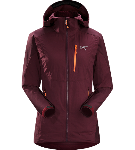 Gamma SL Hybrid Hoody Women's Lightweight, durable wind and moisture resistant hoody constructed using two weights of softshell textile for enhanced mobility and breathability.