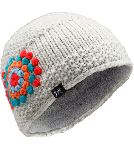 Hepcat Hat Women's Wool/acrylic blend toque with a fleece underband, and a distinctive flower design