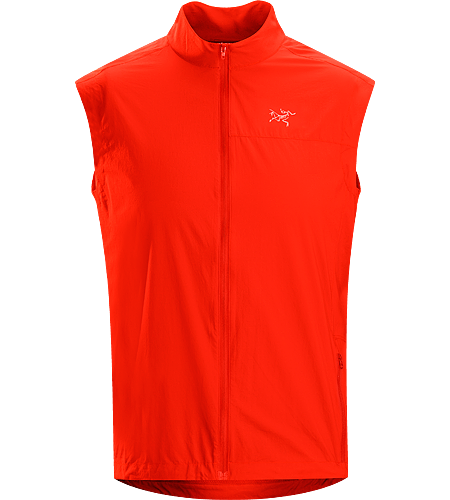 Incendo Vest Men's Ultra-lightweight vest constructed using wind resistant textile in the front, and breathable mesh in the back panel for maximum ventilation during aerobic activities.