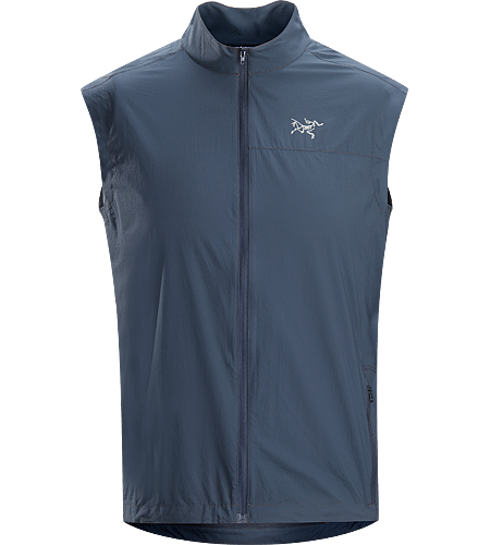 Incendo Vest Men's Ultra-lightweight vest constructed using wind resistant textile in the front, and breathable mesh in the back panel for maximum ventilation during aerobic activities.