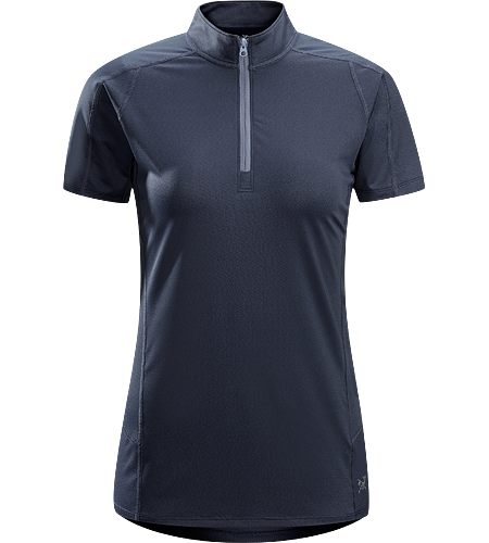 Kapta Zip Neck SS Women's Lightweight, breathable, stretchy short sleeve, zip neck shirt with a mesh back panel; ideal for active pursuits in warm weather