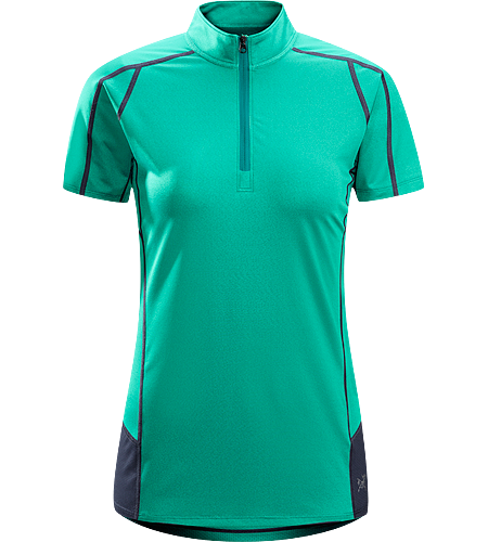 Kapta Zip Neck SS Women's Lightweight, breathable, stretchy short sleeve, zip neck shirt with a mesh back panel; ideal for active pursuits in warm weather