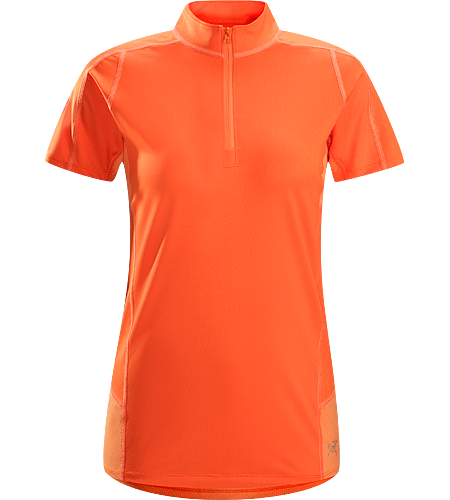 Kapta Zip Neck SS Women's Lightweight, breathable, stretchy short sleeve, zip neck shirt with a mesh back panel; ideal for active pursuits in warm weather