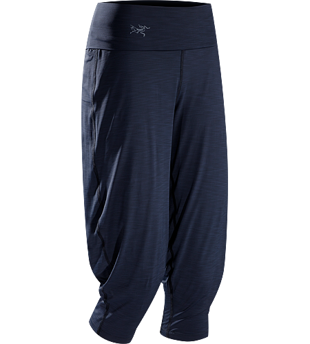 Kaslo Capri Women's Stretchy, durable capri pants with a wide, fold-over waistband that sits comfortably under a climbing harness