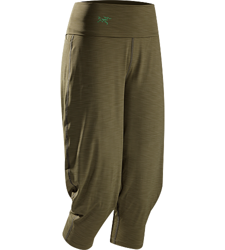Kaslo Capri Women's Stretchy, durable capri pants with a wide, fold-over waistband that sits comfortably under a climbing harness