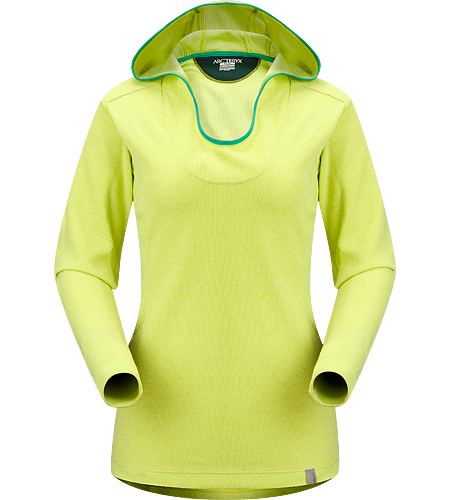 Lodyn Hoody Women's Trim fitting, moisture wicking, lightly insulated wool blend hoody. Ideal as an insulated mid layer for winter living.