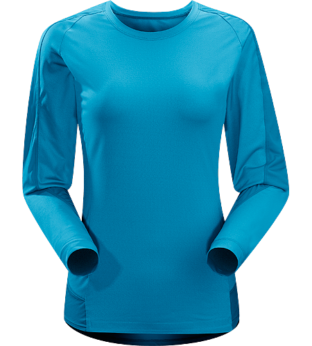 Mentum Comp LS Women's Lightweight, breathable, long sleeved shirt constructed with durable, stretchy textile and patterned for athletic use; ideal for a wide range of aerobic activities.