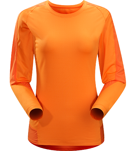 Mentum Comp LS Women's Lightweight, breathable, long sleeved shirt constructed with durable, stretchy textile and patterned for athletic use; ideal for a wide range of aerobic activities.