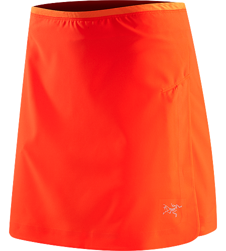 Mentum Skort Women's Technical running skort with four-way mechanical stretch fabric and integrated moisture-wicking inner brief.