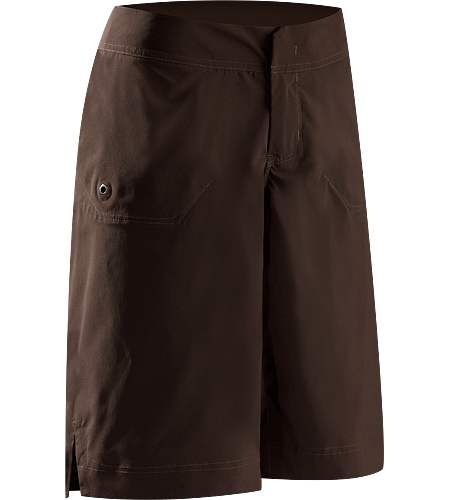 Mischief Long Women's Athletic fit shorts with a refined, stylish aesthetic, constructed with a stretchy, technical textile that is soft to the touch with a smooth hand, quick-drying and easy to care for. Bar tacked details and creative stitching add visual elements to these classic shorts.