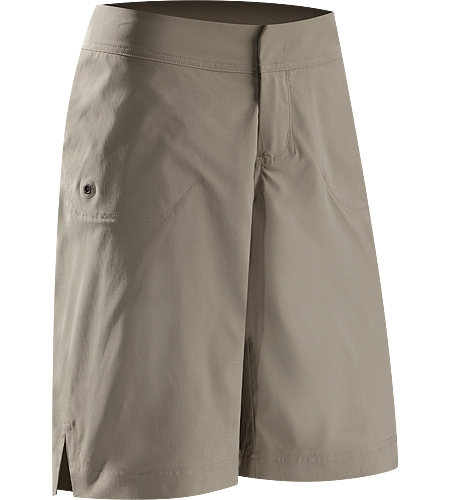 Mischief Long Women's Athletic fit shorts with a refined, stylish aesthetic, constructed with a stretchy, technical textile that is soft to the touch with a smooth hand, quick-drying and easy to care for. Bar tacked details and creative stitching add visual elements to these classic shorts.