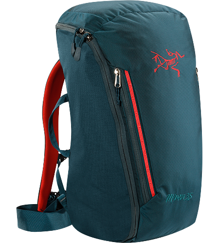 Miura 35 A 35 litre climbing bag for hauling gear, fully padded to provide structure and with full zipper access for easy removal and repacking.