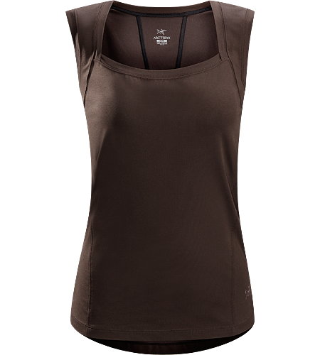 Motive Sleeveless Women's Form-fitted tank top constructed with a stretchy, techincal cotton/polyester/spandex blend textile that is lightweight, helps manage moisture and is comfortable next to the skin.