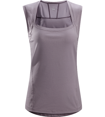 Motive Sleeveless Women's Form-fitted tank top constructed with a stretchy, techincal cotton/polyester/spandex blend textile that is lightweight, helps manage moisture and is comfortable next to the skin.