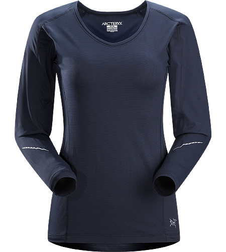 Motus Crew LS Women's Relaxed fit, long-sleeved, crew neck shirt constructed using Phasic Technology textile; Ideal for high-output, stop-and-go activities.