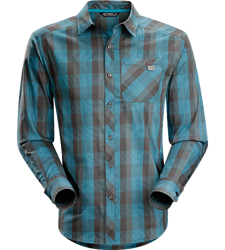 Peakline Shirt LS Men's Trim-fitting, long-sleeved shirt made from breathable, moisture-wicking Verdi™ Cotton/Polyester blend textile.