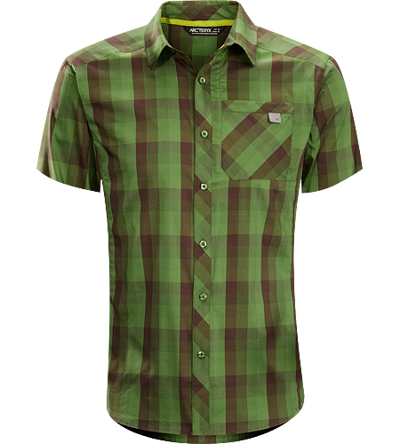 Peakline Shirt SS Men's Trim-fitting, short-sleeved collared shirt made from breathable, moisture-wicking Verdi™ Cotton/Polyester blend textile.