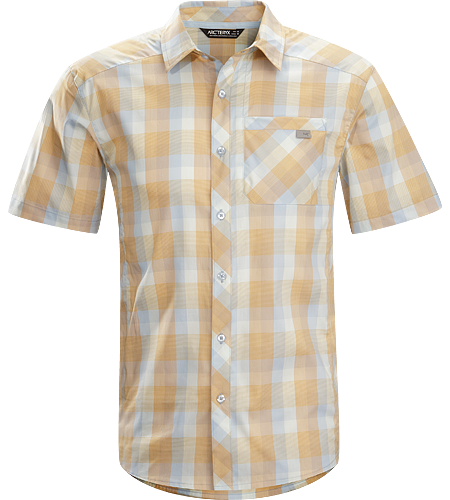 Peakline Shirt SS Men's Trim-fitting, short-sleeved collared shirt made from breathable, moisture-wicking Verdi™ Cotton/Polyester blend textile.