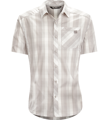 Peakline Shirt SS Men's Trim-fitting, short-sleeved collared shirt made from breathable, moisture-wicking Verdi™ Cotton/Polyester blend textile.